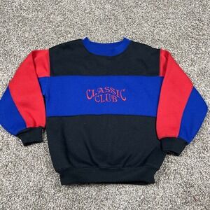 Vintage French Toast Kids Boys 6X Color Block Blue Red Sweatshirt Crewneck 90s